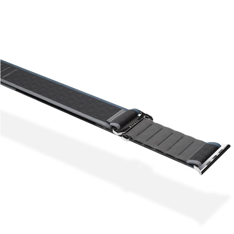 Levelo Malo Nylon Watch Strap with Unique Woven Structure, Sweat & Water Resistant, Lightweight Nylon, Adjustable Strap Fit, Quick Strap Setup, Adjustable G-Buckle Closure Type, 135mm – 210mm Fit Size Range, Compatible with Apple Watch 49mm / 46mm / 45mm / 44mm / 42mmm - Gray