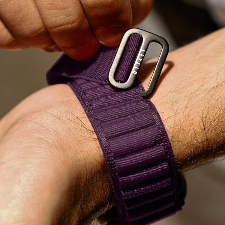 Levelo Ace Loop Watch Strap with Titanium G Hook Buckle for Apple Watch 49/45mm, Sweat & Water Resistant, Compatible with SE, Series 8, 7, 6, 5 & 4, Soft & Comfortable Fit - Purple