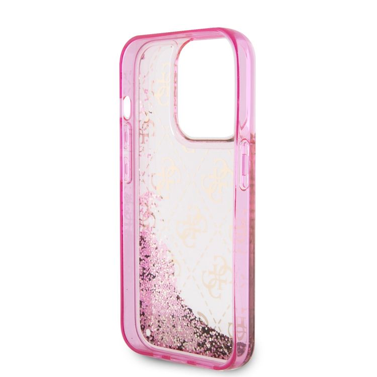 Guess Liquid Glitter Case with 4G Pattern - Pink - iPhone 15 Pro Max