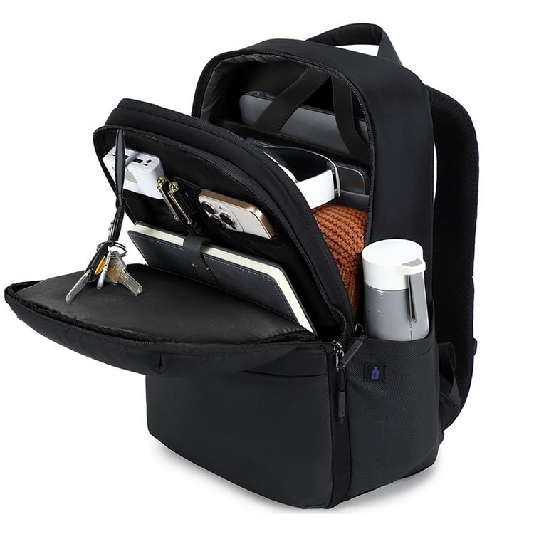 Green Lion Smithfield Laptop Backpack with Anti-Theft Pocket, Smooth Pull Zippers, Splash Proof, Chest Buckle Lock, Multi-Compartment Design - Black