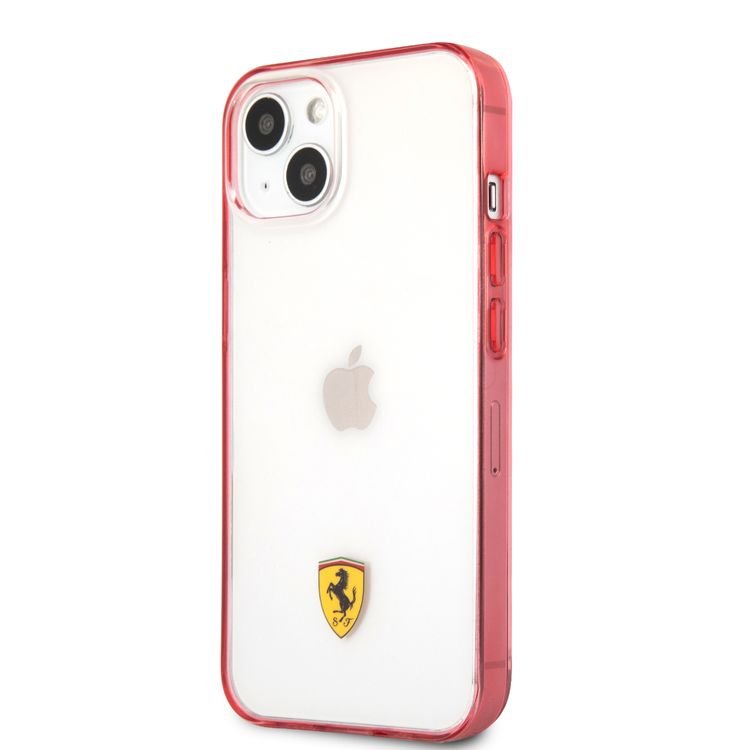CG MOBILE Ferrari Transparent Case Print Logo Compatible for iPhone 13 Pro Max (6.7") Scratches Resistant, Easy Access to All Ports, Drop & Shock Absorption Protective Back Cover Suitable with Wireless Charging Officially Licensed