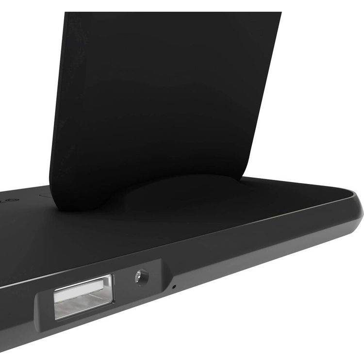 ZENS ZE-DC06B Dual Aluminium Wireless Charger & DOCK 20W, charges three devices, Ultra thin design - Black
