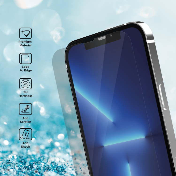 Liberty Guard LGCLR13PRO 2.5D Full Cover Rounded Edge Screen Protector for iPhone 13/13 Pro Anti Shock & Anti Impact - Clear