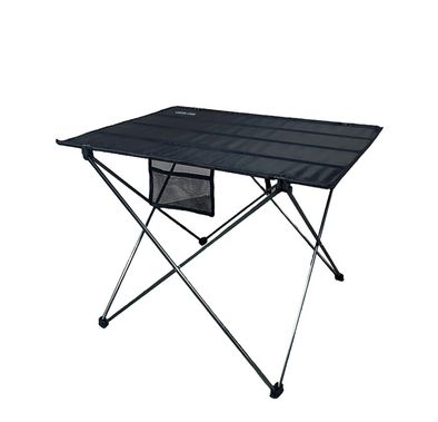 Green Lion Outdoor Foldable Table, Aluminum Alloy & 600D Oxford Fabric Material, 25 kg Load Capacity, Storage Bag Included, Anti-Slip Feet - Black