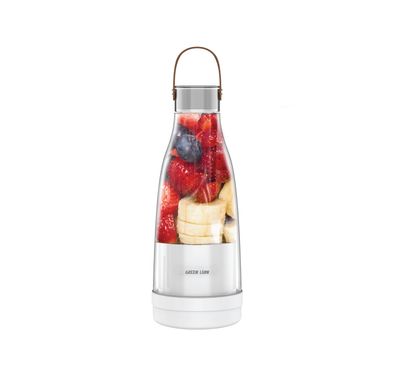 Green Lion Mix Mate Portable Juicer with 300mL Capacity, 1500mAh Battery Capacity, BPA Free PET Jar Material, Stainless Steel Blade Material, Type-C Charging Port, 3-4 Hours Charging Time - White