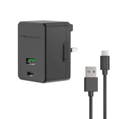 Powerology Dual Port Ultra-Quick PD Charger 36W with Type...