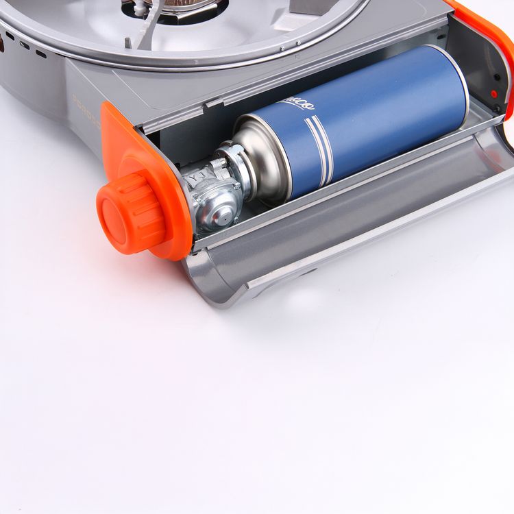 Porodo Single Burner Tabletop Gas Stove with Multi-Level Flame Control, Instant Electronic Ignition, Quick Setup Design, Butane Gas Type - Gray