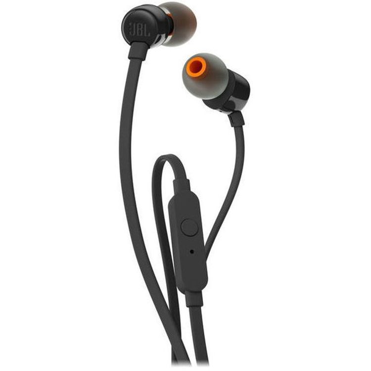 JBL T110 Wired Universal In-Ear Headphones, 6 Hours Battery Life, 2 Hours of Charging Time, Anti-Tangle Design - Black