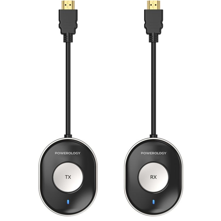 Powerology Wireless HDMI Direct Mobile Streaming Audio & Video, 50m Transmission Range, 4K Resolution, Low Latency, iOS & Android Compatible - Black 