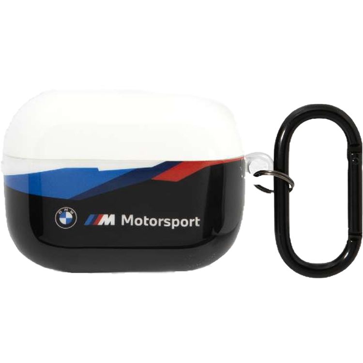 BMW Motorsport AirPods Pro Case with Transparent Lid, Scratch, Shock and Impact Protections, Easy to Install, Snap-on Design, Fingerprint Resistant Surface - Black