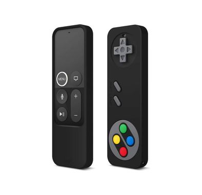 Elago R4 Retro Apple TV Remote Case Compatible with Apple TV Siri Remote 4K 5th / 4th Generation, Classic Controller Design [Non-Functional], Extra Protection, Lanyard Included - Black