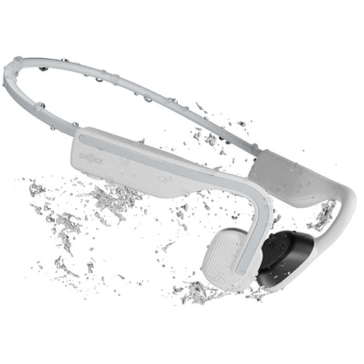 SHOKZ OpenMove Wireless Neckband Hesdphones with High Sound Quality, Open-Ear Comfort, Lightweight Design, 6 Hours Battery Life and Sweatproof - White