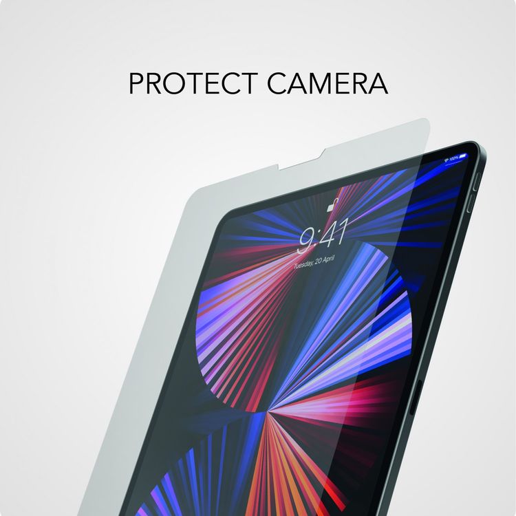 LEVELO Laminated Crystal Clear Tempered Glass Screen Protector Compatible for iPad Pro 12.9" (2021 & 2020) Sensitive Touch, Anti-Scratch, Shock Absorption Protector - Clear