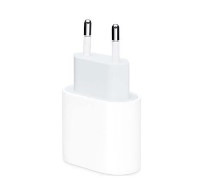 Apple 20w USB-C Interface Power Adapter, 2 pin EU, Fast Charging, 0% to Over 50% in Just 30 Minutes - White