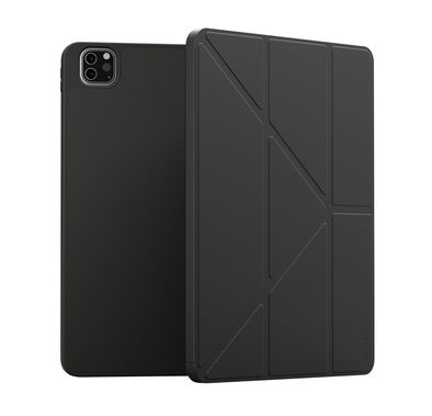 Levelo Elegante Hybrid Leather Case for iPad Pro 13" (2024), Vertical & Horizontal Positioning, Shock Absorbent Bumper Case, 360° Protection, Easy Snap-On, Accurate Cut-Outs - Black