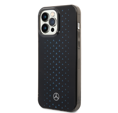 Mercedes-Benz Double Layer PC/TPU Case with Large Star Pattern iPhone 14 Pro Max Compatibility - Blue