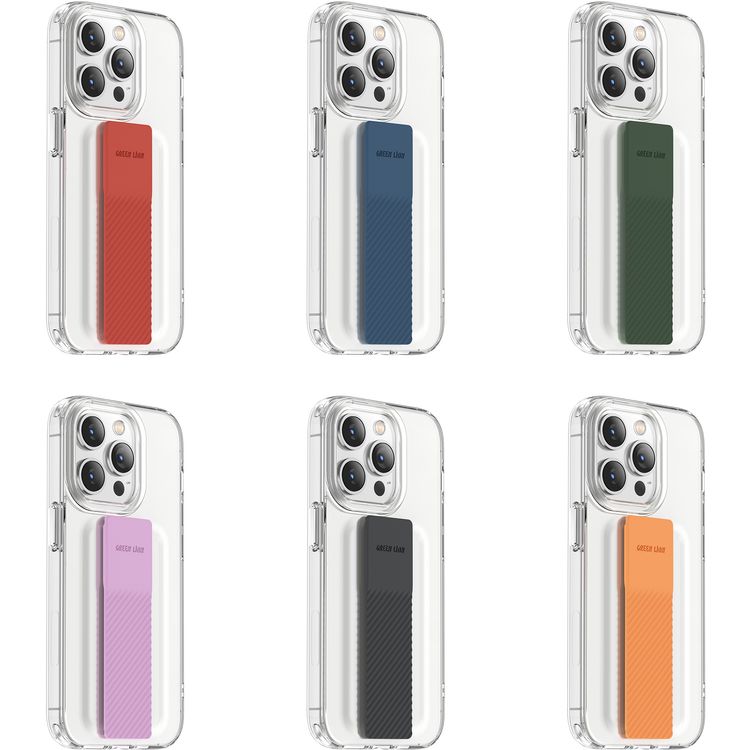 كفر حماية London هجين رفيع من Green Lion  مع مقبض مطاطي لهاتف iPhone 14 Plus - أزرق