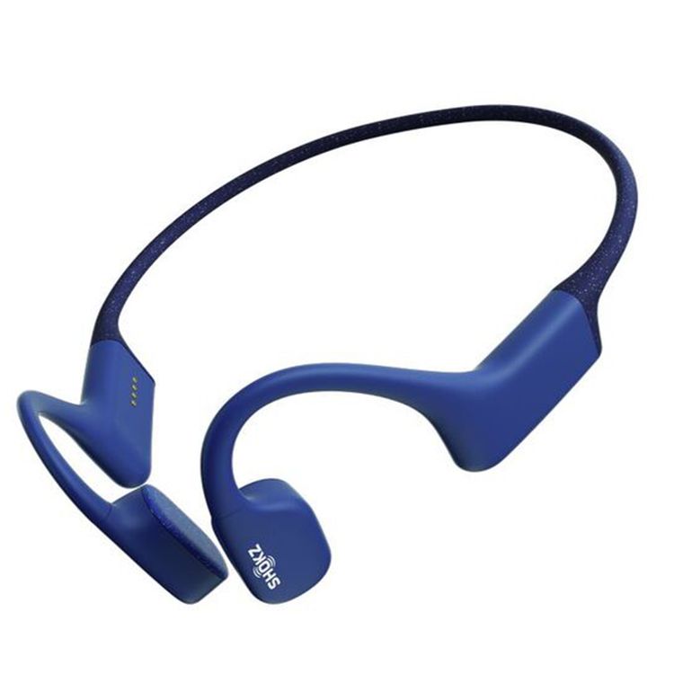Shokz OpenSwim Wireless Headphones for Swimmers with 8 Hours Battery Life, Silicone Rubber Carrying Case, 7th Generation Bone Conduction, Open Ear Comfort - Blue