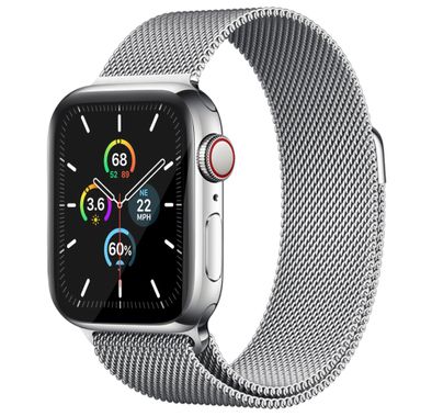AhaStyle WG42-1-40MM-SR Magnetic Stainless Steel Milanese Mesh Loop Strap for Apple Watch 38 / 40mm - Silver