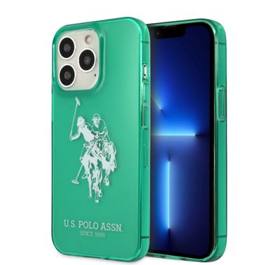 US Polo Assn Full TPU DH Logo Flou Case for iPhone 13 Pro Max ( 6.7 ) - Green