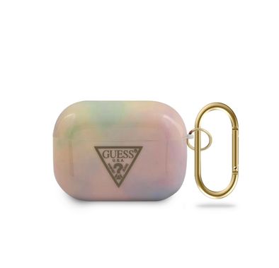 سي جي موبايل جيس تي بي يو جراب ربط وصبغ شعار إليتروبليت مع حلقة مضادة للفقد متوافقة مع ايربودز برو ، مقاومة للخدش ، امتصاص الصدمات ، حماية من السقوط ، وغطاء سيليكون واقٍ من الغبار مرخص رسميًا - قوس قزح