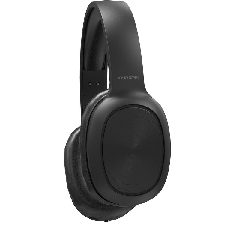 Porodo Soundtec Wireless Headphones with Noise Cancelling, Active Siri, Pure Bass, 2 Hours Charging Time, 12 Hours Playtime, 400mAh Battery Capacity - Black