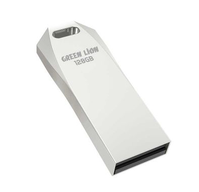 فلاش درايف فائق السرعة Green Lion - 128 جيجا بايت - فضة
