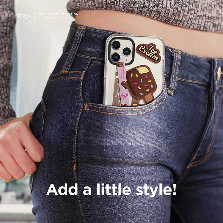 Elago Phone Strap for Smartphones, Stays Securely Attached, Double Sided Design for Variation, More Freedom to do more w/ Secure Strap - Lavender Strap &amp; Chocolate Ice Cream