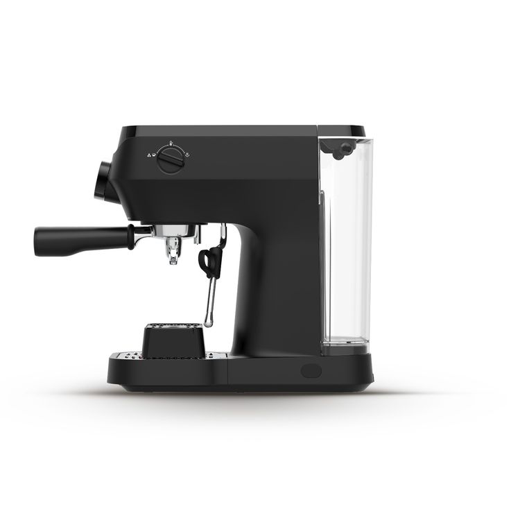 ماكينة القهوة LePresso Lucenero بضغط 19 بار مع شاشة LCD، سعة خزان المياه 1800 مل، قوة مقدرة 1600 واط، عصا بخار بدوران 360 درجة، إعدادات قابلة للتخصيص، قطر حامل الفلتر 54 مم - لون أسود
