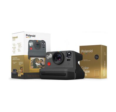 Polaroid Now Instant Camera 2nd Gen Golden Gift Box Edition with i-Type Film | Black