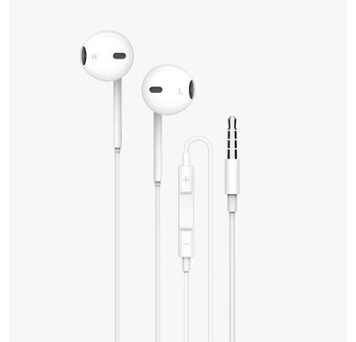 Powero+ Talkie Stereo Earphones with 3.5mm Connector | Wired Headset - White