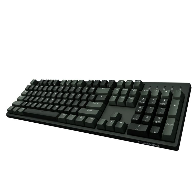 Durgod Taurus K310 Wireless Mechanical Gaming Keyboard 104 KeDouble Shot PBT NKRO (Cherry Red,Brown) - Black/Dark Green