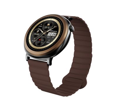 HiFuture Aurora Smart Watch with 1.43 Inch AMOLED Display, Syntra AI Technology, Up to 10 Days Working Time, IP68 Water Resistance Level, Bluetooth & Wireless Connectivity, 170+ Sport Modes, Heart Rate Monitoring - Brown