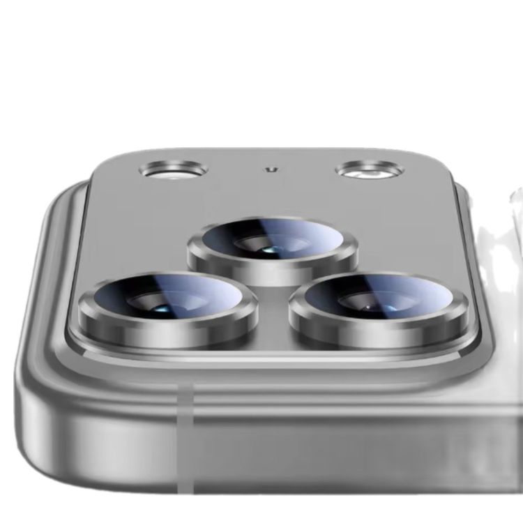 Levelo Trio Pro Camera Lens Protector for iPhone 17 Pro Max, Anti-Glare Coating, Scratch Resistant, Ultra-Clear Glass, Oleophobic Coating, Double-Sided AR Glass, Detachable Camera Protector, 0.33mm Thickness - Silver