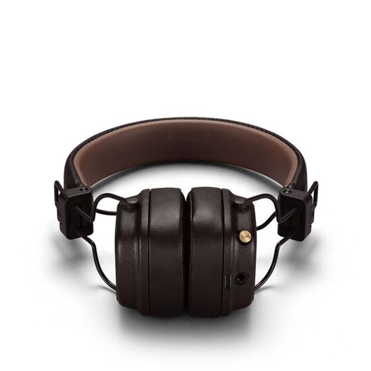 Marshall Major IV On-Ear Wireless Headphones, Foldable Design, 80 Hours of Wireless Play Time, Bluetooth Multipoint Connectivity, Fast & Wireless Charging, Bluetooth Version 5.0, 3 Hours Charging Time, 10 m Bluetooth Range - Brown 
