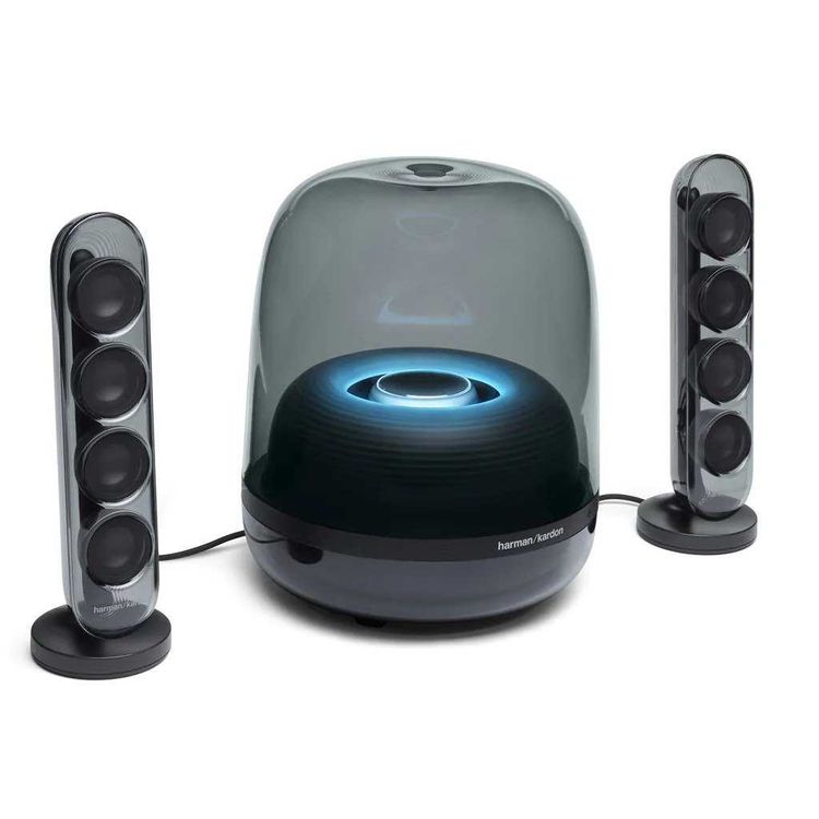 Harman Kardon Soundsticks 4 Wireless Bluetooth 2.1 Speaker System, Iconic Transparent Design, Extraordinary Sound, Rich Bass from Powered Subwoofer - Black