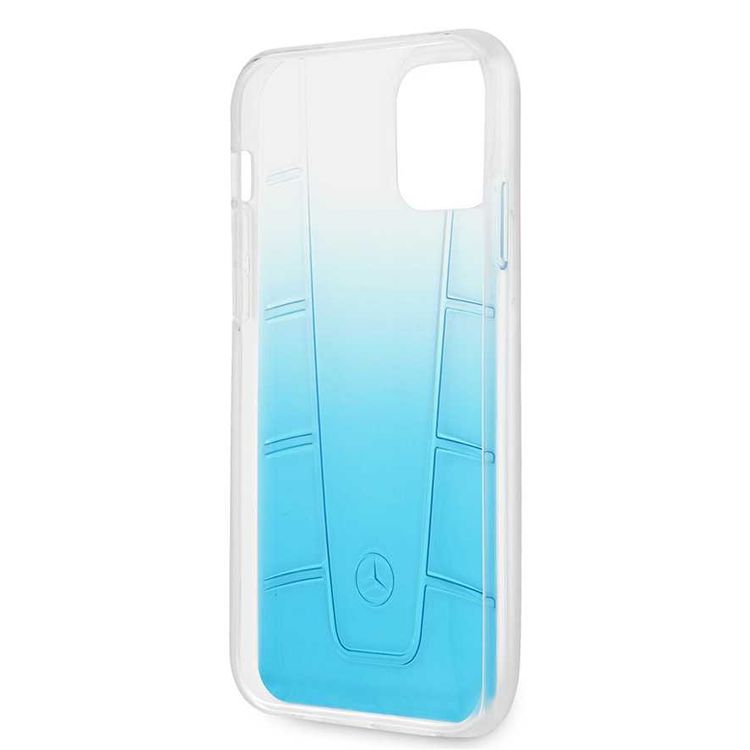 CG Mobile Mercedes-Benz Transparent Case Embossed 2 Compatible for iPhone 12 / 12 Pro (6.1") Shock & Scratch Resistant, Easy Access to All Ports - Blue Gradiant