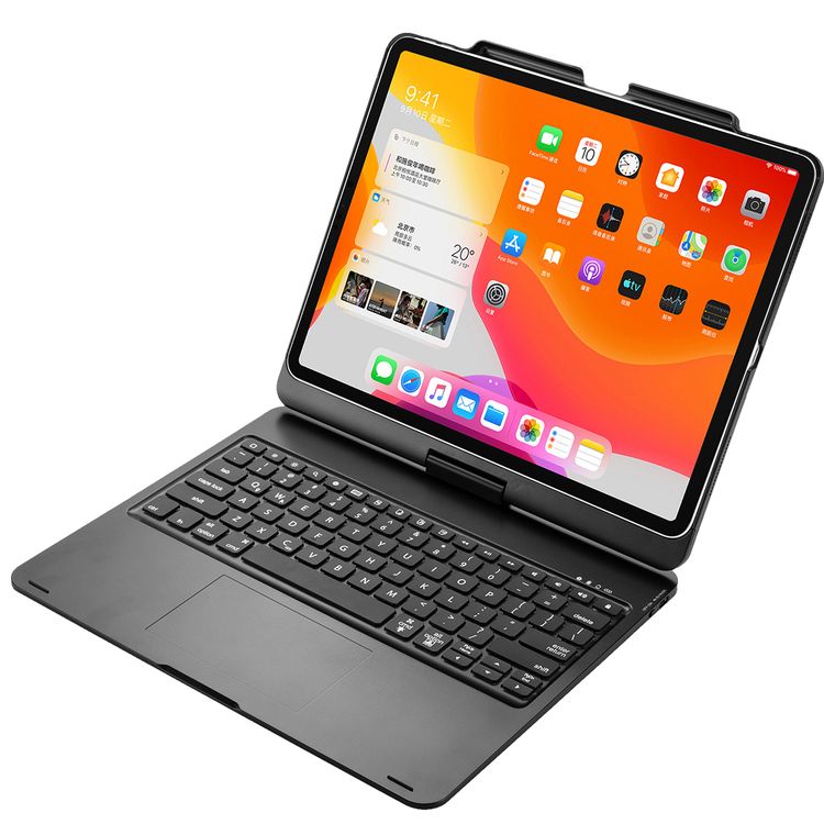 Green Lion 360° Rotatable Keyboard Case for iPad Pro 12.9", Up to 90 Days Standby Time, 10m Operating Distance, 180° Flip Keyboard Cover - Black