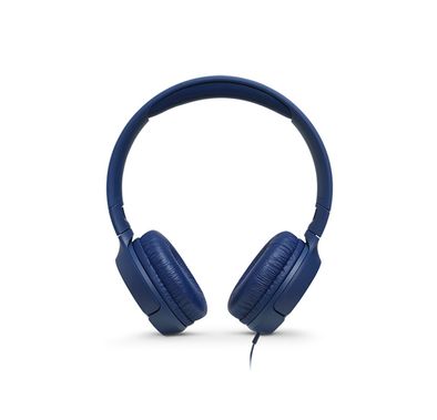 JBL TUNE 500 Wired On-Ear Headphones with Built-in Microphone, Pure Bass Sound, Lightweight and Foldable Design, 1-Button Remote/Mic - Blue