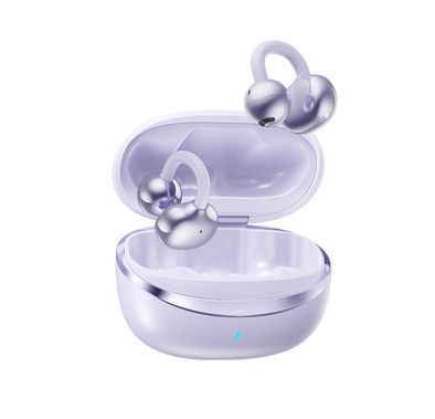 Green Lion Sonix Clip On Earbuds with Environmental Noise Cancellation, Up to 6 Hours of Playtime, 10m Transmission Range, IPX5 Waterproof Rating, Touch Control - Purple