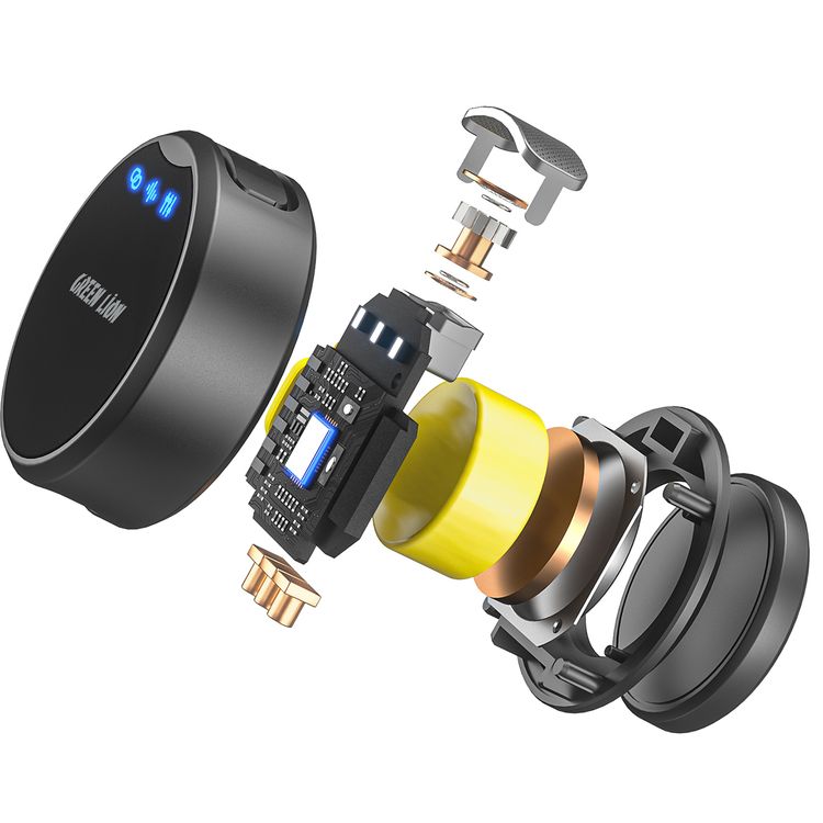 Green Lion GM-93X Microphone Compatible with Type-C Devices, 360° Pick up, Digital Transmission, 3-Level Volume, Plug & Play, 40m Working Distance, 2× Microphones, 1× Receiver, Reverb Mode, Up to 14 Hours Working Time with Case, Intelligent Noise Reduction, 1.5–2 Hours Charging Time - Black