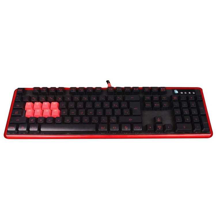 Bloody B2278 8 Light Strike Optical Mechanical Gaming Keyboard, gaming silicon keysو Anti-ghosting & fully programmable  - Black/Red