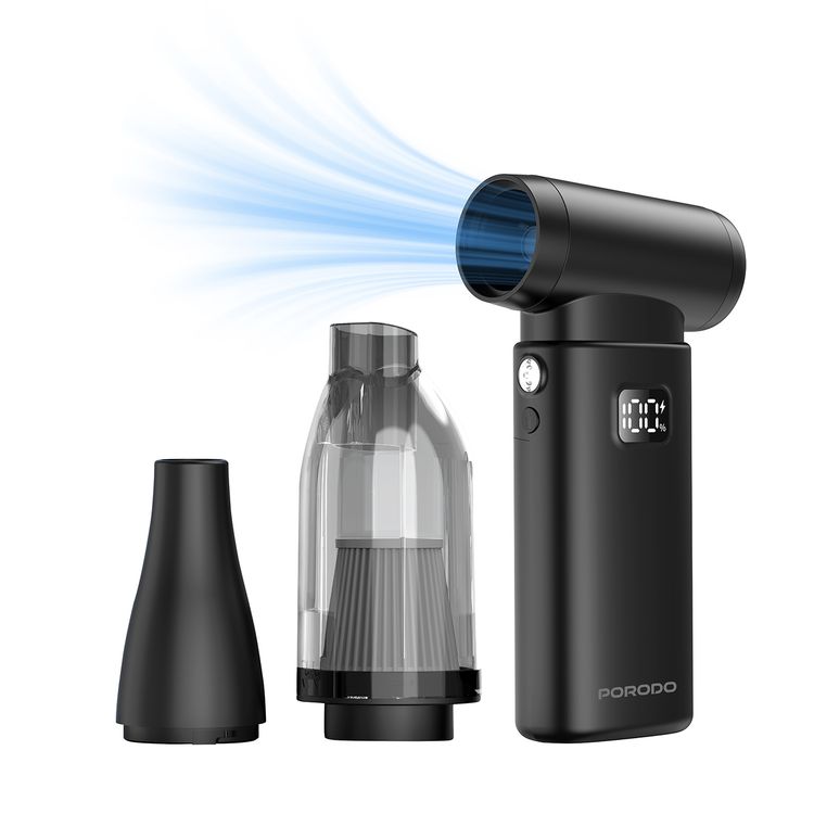 مكنسة يدوية ومنفاخ هواء 2 في 1 من بورودو لايف ستايل مع 5 إعدادات سرعة و 4 فوهات قابلة للفصل، قوة شفط 7000 باسكال، سعة صندوق الغبار 160 مل، سرعة محرك 130000 دورة في الدقيقة.