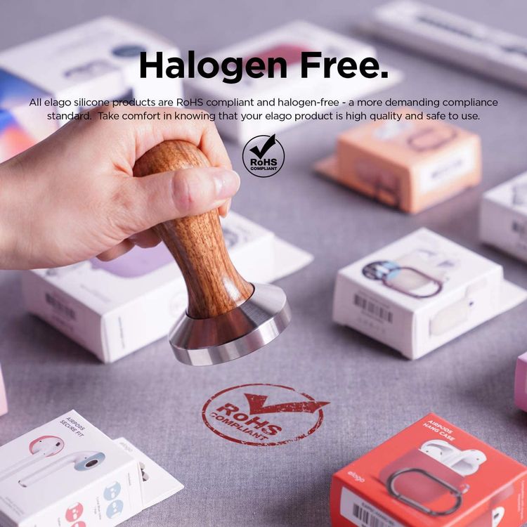 Elago Silicone Case with Anti-Lost Keychain Compatible with Apple AirPods 1/2 Wireless Charging Case, Front LED Visible, Anti-Slip Coating Inside, Premium Silicone - Lavender