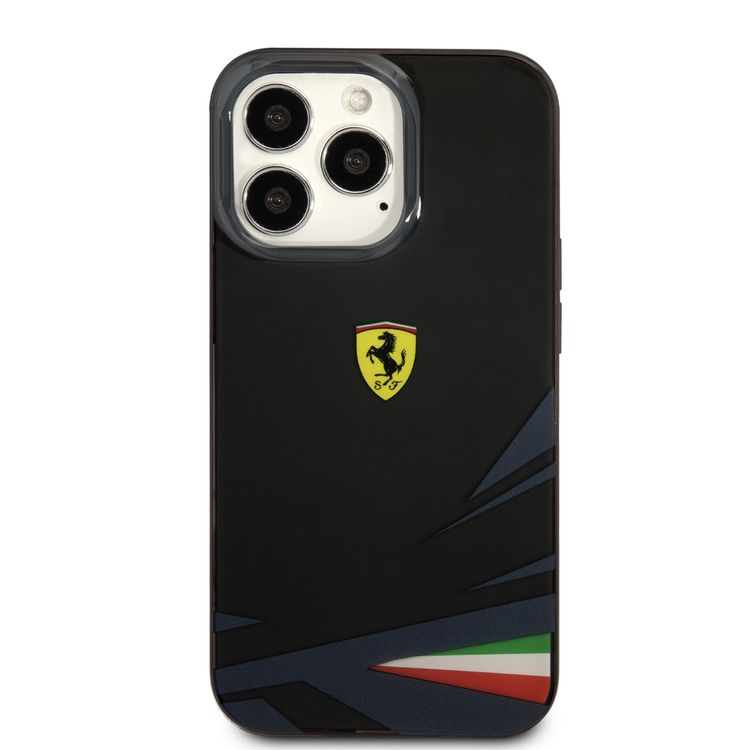 فيراري جراب ممتص للصدمات PC / TPU Scuderia مصبوغ ، حماية من السقوط ، متوافق مع ايفون 13 برو ماكس  - أسود