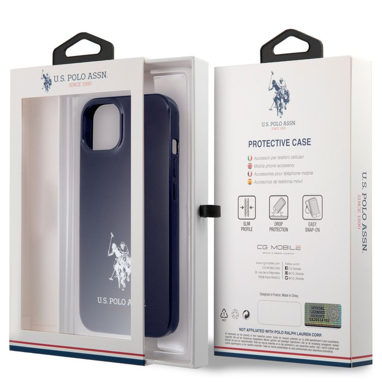 CG MOBILE U.S. Polo Assn. Full TPU Mini Horses Logo USPA Compatible for iPhone 13 (6.1") Drop Resistant, Easy Access to All Ports, Anti-Scratch