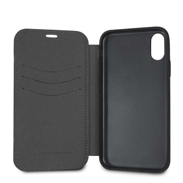 CG MOBILE Ferrari Urban Off Track Leather Book Type Case for iPhone X - Black