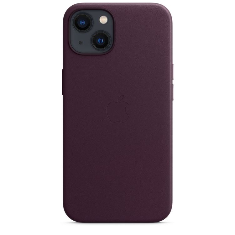 Apple Leather Case with MagSafe Compatible for iPhone 13 (6.1") - Dark Cherry