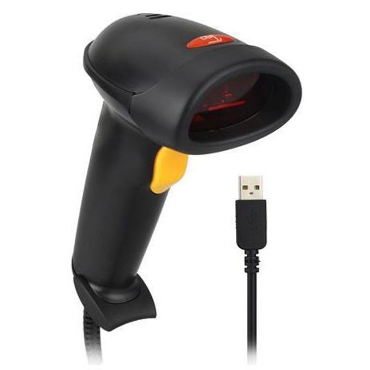 Taotronics USB Barcode Scanner with Auto Sensing Technology, Widely Decode Ability, Ergonomic Design, Plug and Play, 5mil Resolution, 1.5m Cable Length, 100 Scans per Second - Black