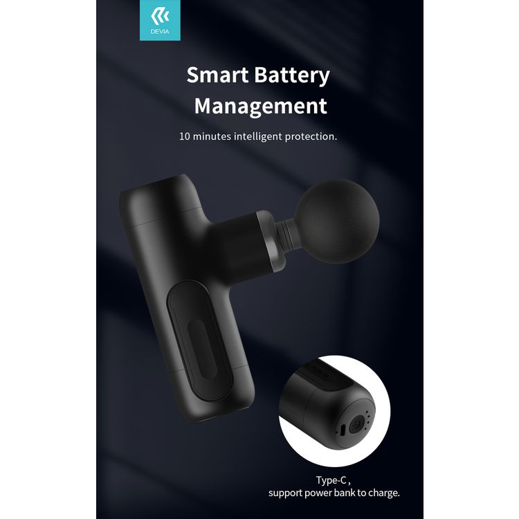Devia 359644-BK Mini Fascia Massager { Brushless Motor } 2000mah 25W - Black